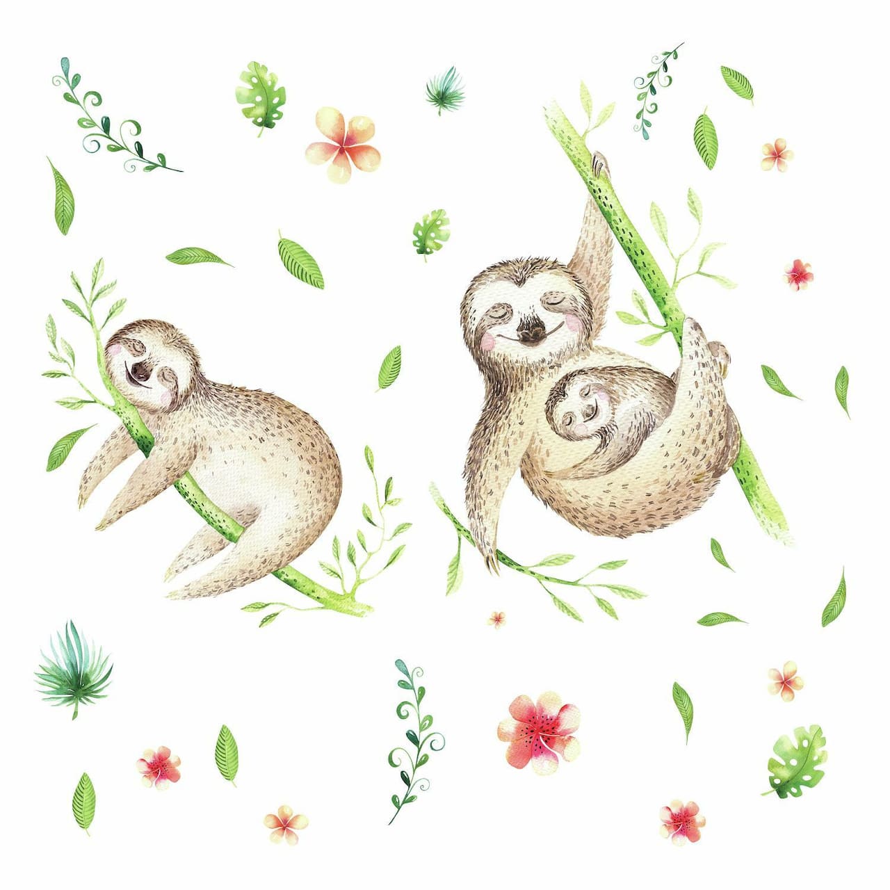 RoomMates Lazy Sloth Peel & Stick Giant Wall Decals